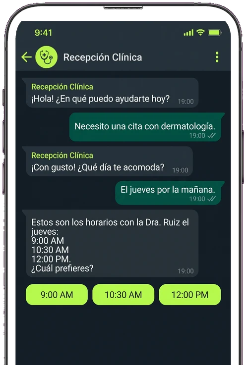 Ejemplo de conversación del asistente de Jemba